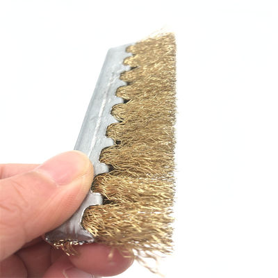 Mechanical Brass Copper Wire Brush Metal Backing Brass Descaling Cleaning Strip Brush