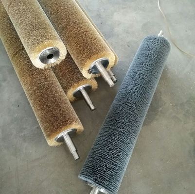 Customized Industrial Copper-Plated Steel Wire Winding Cylindrical Wire Brush For Wood Texture Processing
